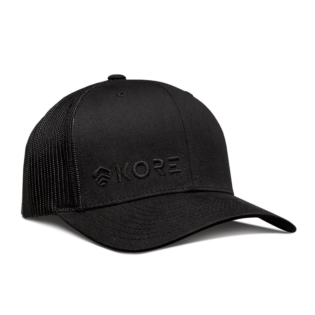 Black mesh-back cap with KORE logo