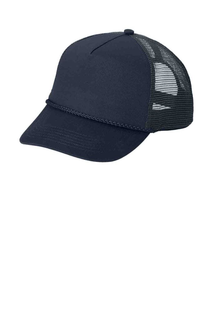 Navy trucker hat with rope detail