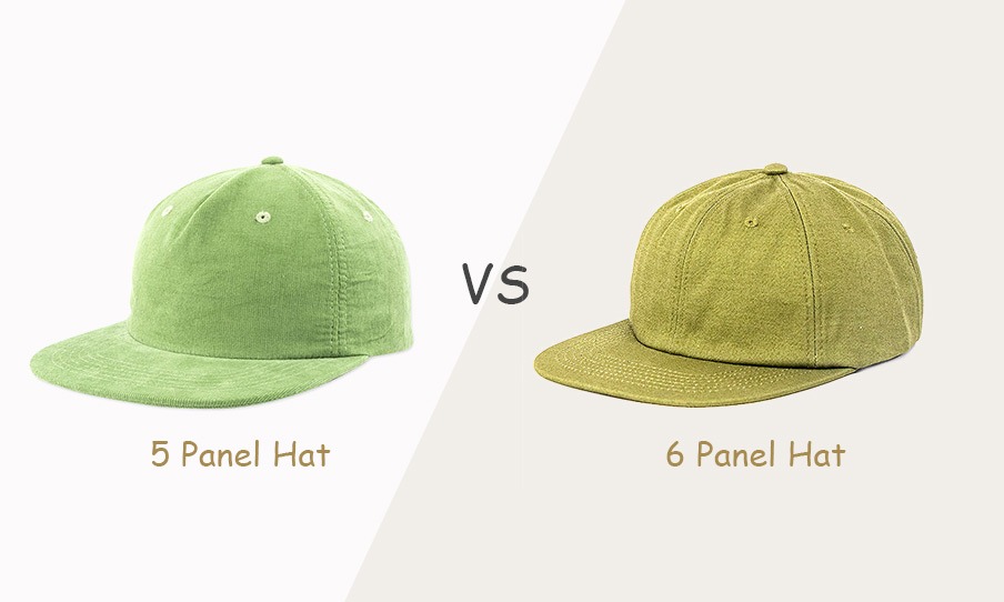Comparison between 5 panel and 6 panel hats
