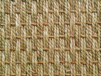Close-up of textured woven natural fiber material