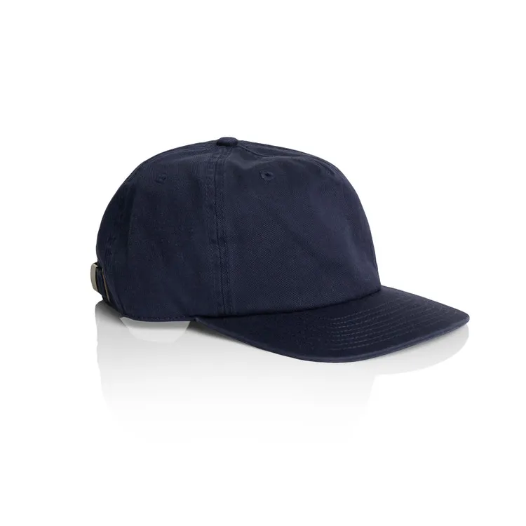 Navy six-panel baseball cap with adjustable back strap