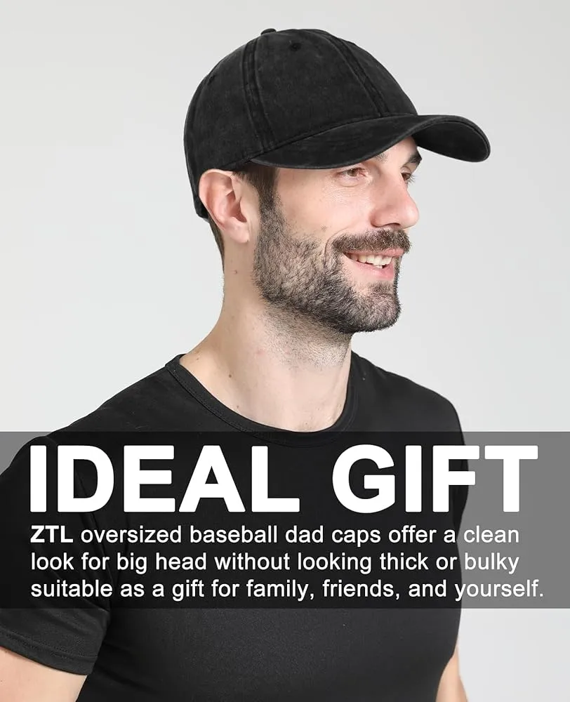 Smiling man wearing oversized black baseball cap suitable as gift for big heads