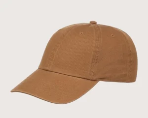 Brown cotton dad cap with curved brim